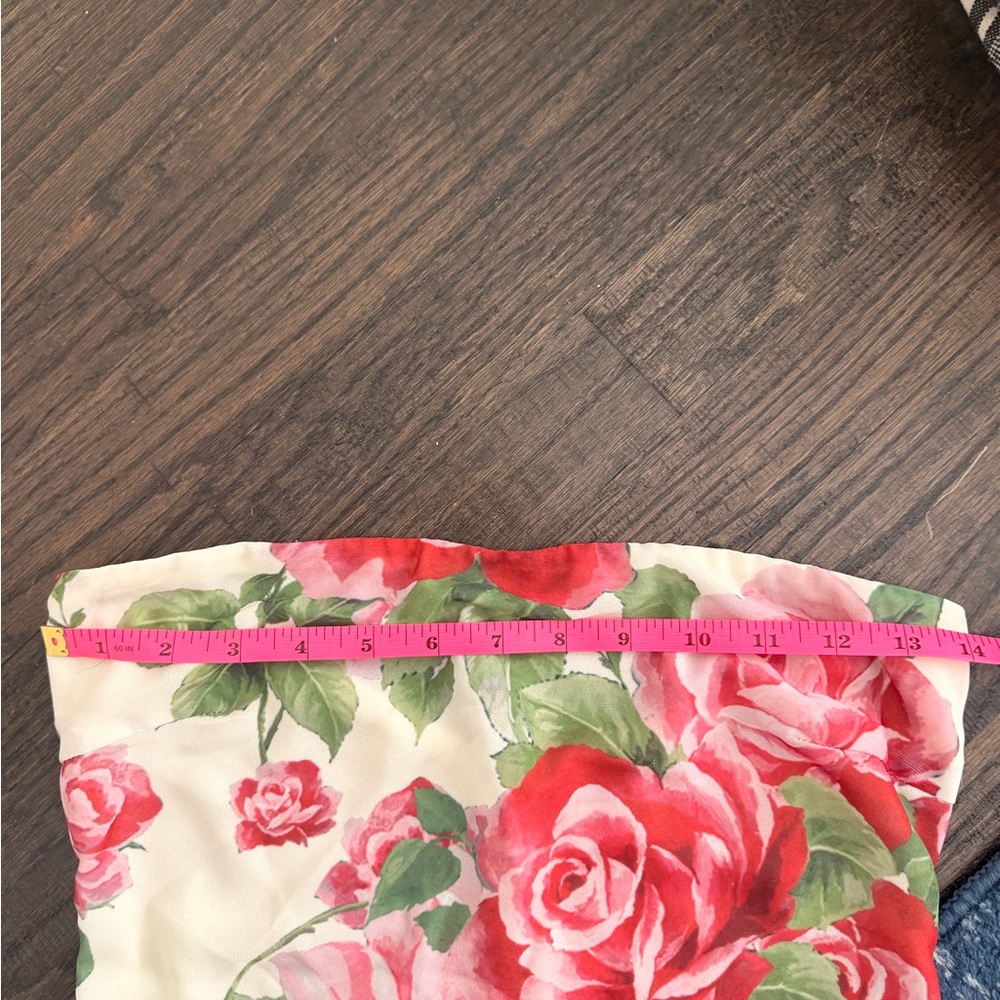 Meshki Ella Strapless Chiffon Maxi Dress - Rose Print. - Picture 5 of 8